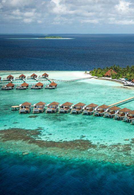 Aerial view of Robinson Club Maldives